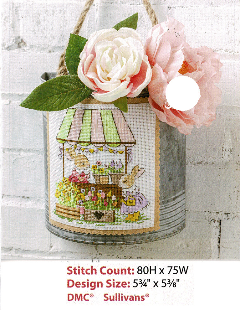 MISS BUNNY'S MARKET  CROSS STITCH PATTERN ONLY     YD   SRW