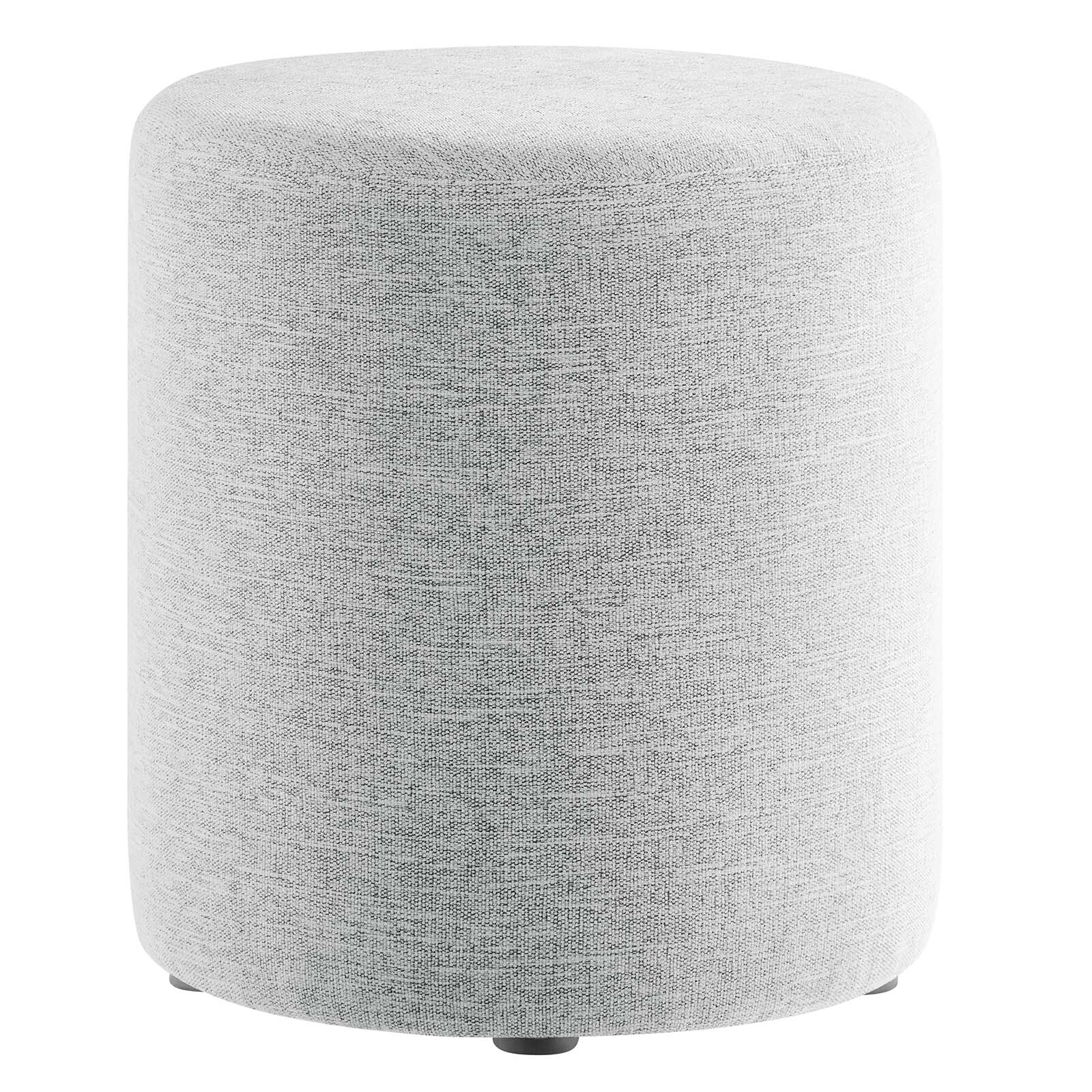 Modway 16" Round Woven Heathered Fabric Upholstered Ottoman