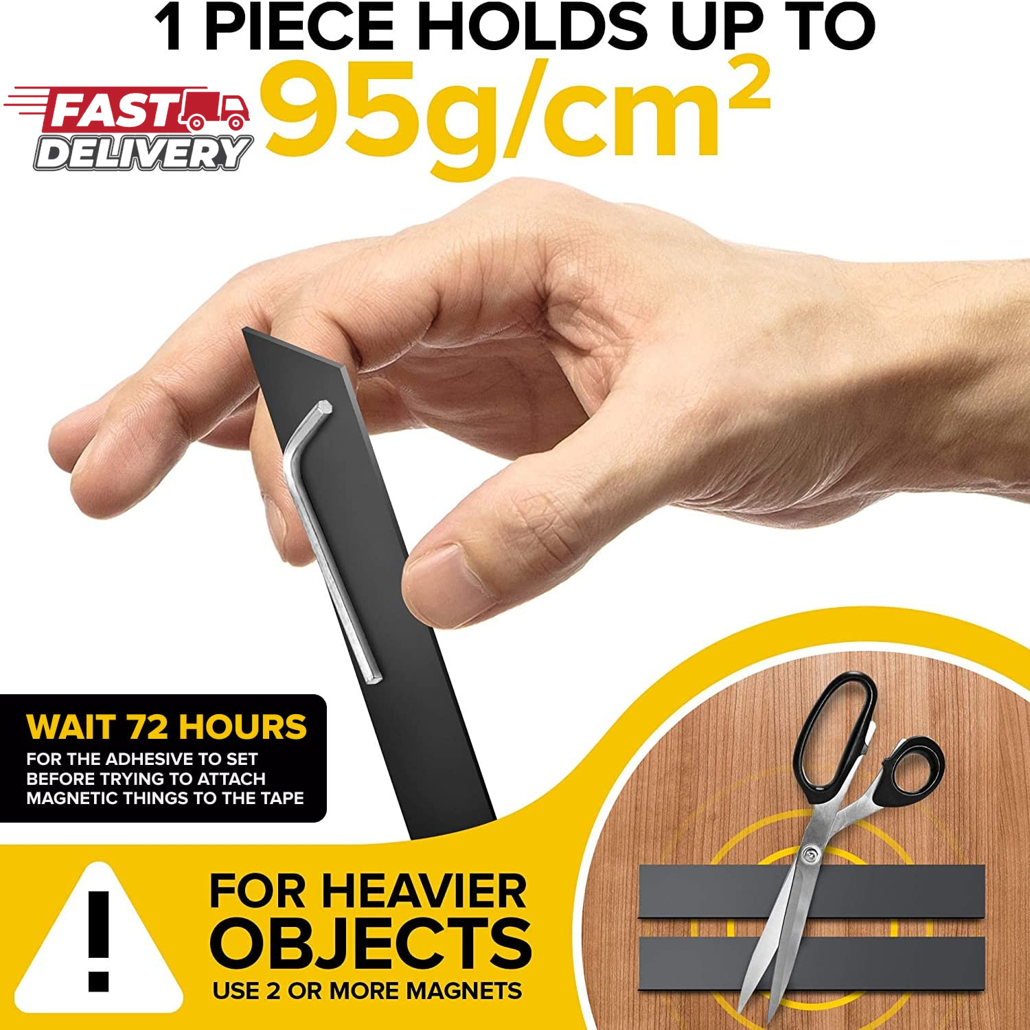 Magnet Strips with Adhesive Backing - Flat Thin Magnetic Tape for Crafts - Tool