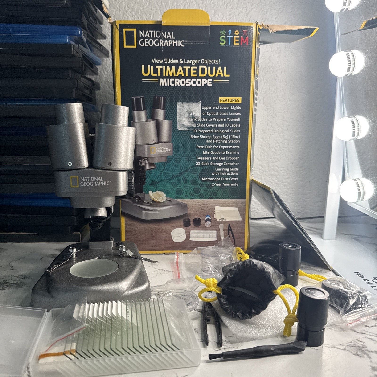 NATIONAL GEOGRAPHIC Ultimate Dual Microscope - Pre Owned, ( Some Missing Parts)