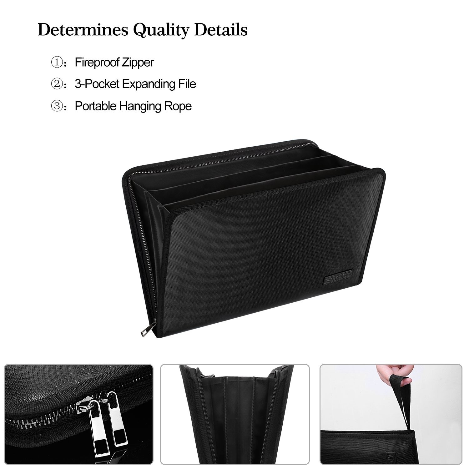 File Folder Important Document Organizer Fireproof & Waterproof Document Bag ...