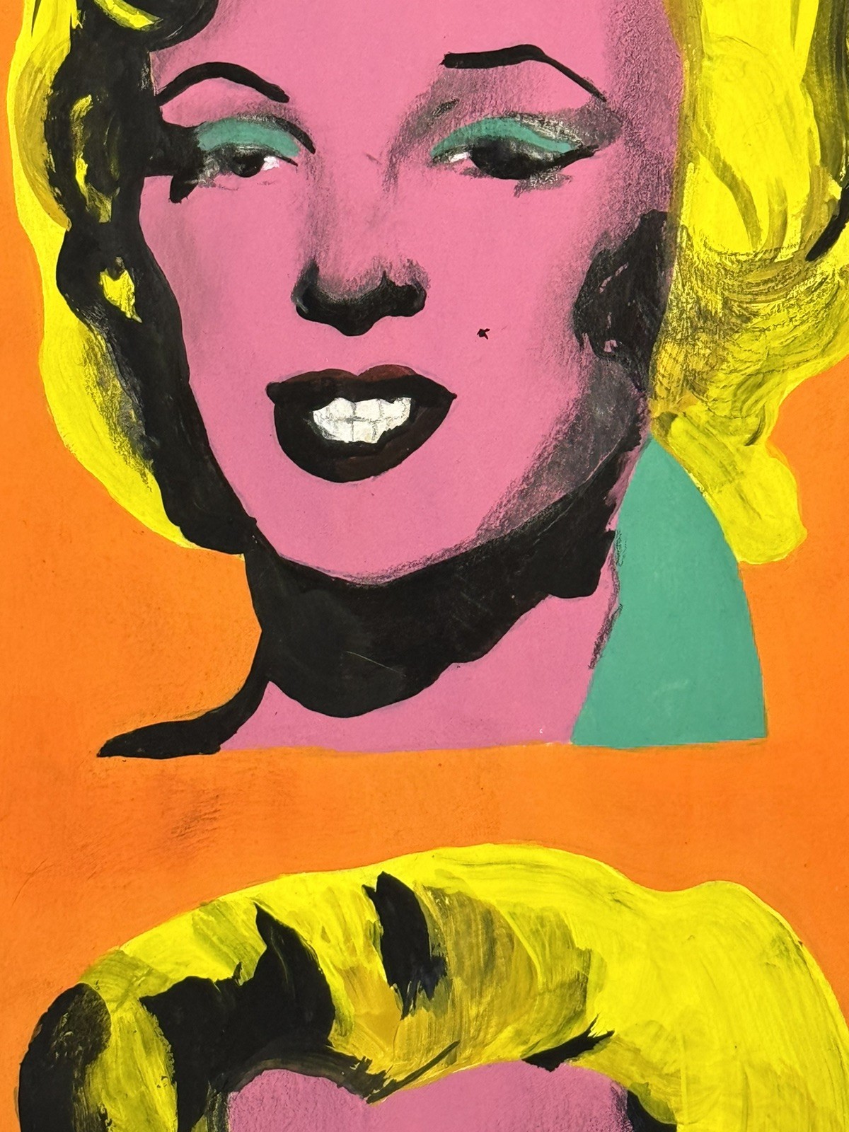 Andy Warhol Drawing on old paper (Handmade) signed and stamped artwork