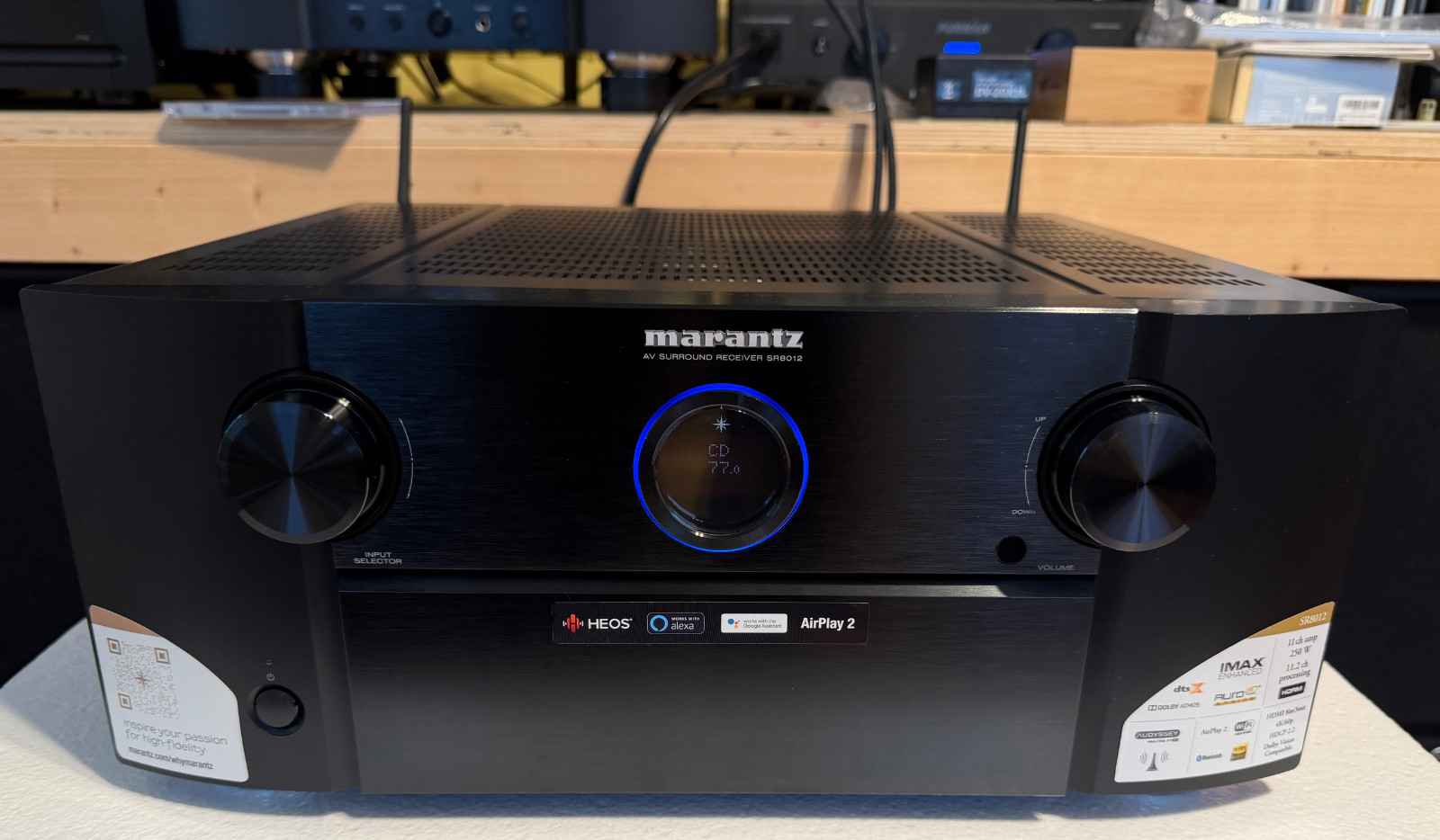 Marantz SR8012, 11.2 Channel, 4K Ultra HD Receiver, Wi-Fi, HEOS, Bluetooth, MINT
