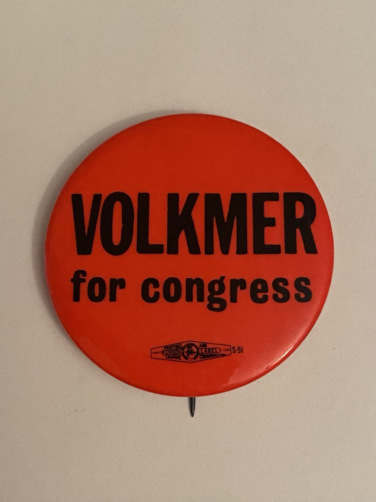 Volkmer For Congress Missouri Pin Back Button P143