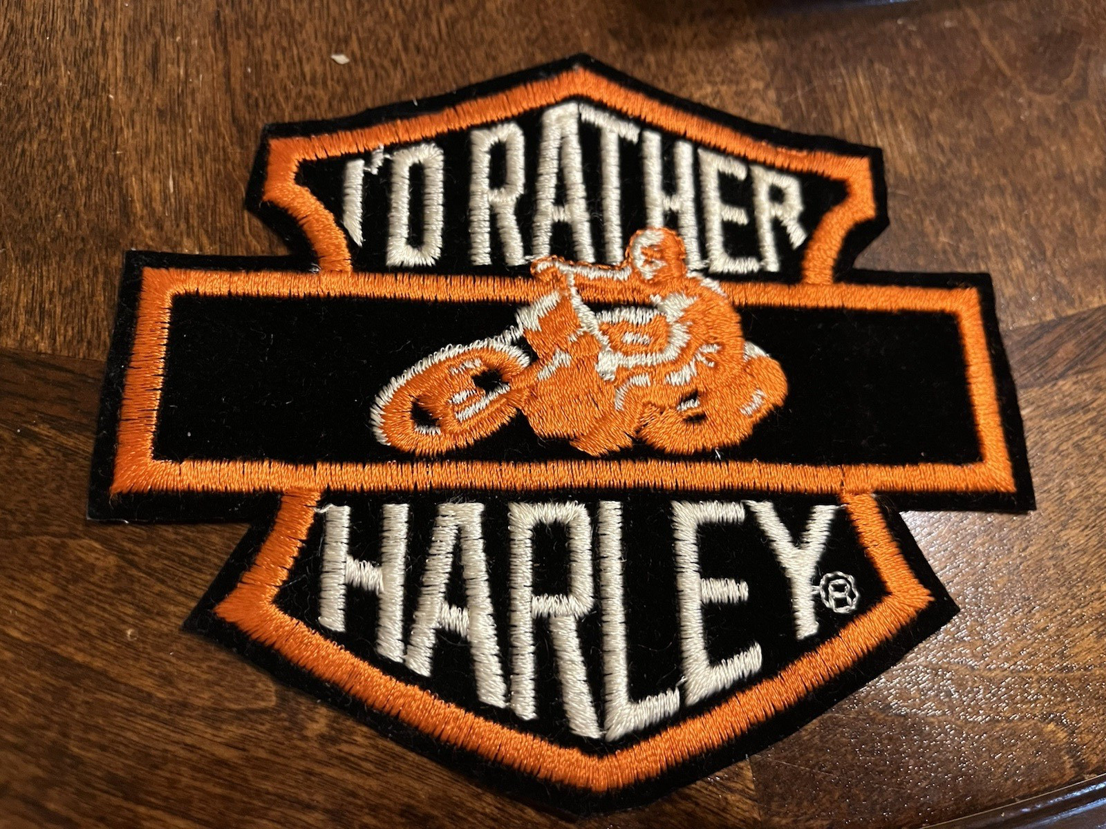 NEW Harley Davidson I’d Rather Harley LARGE MOTORCYCLE BIKER PATCH OLP iron on