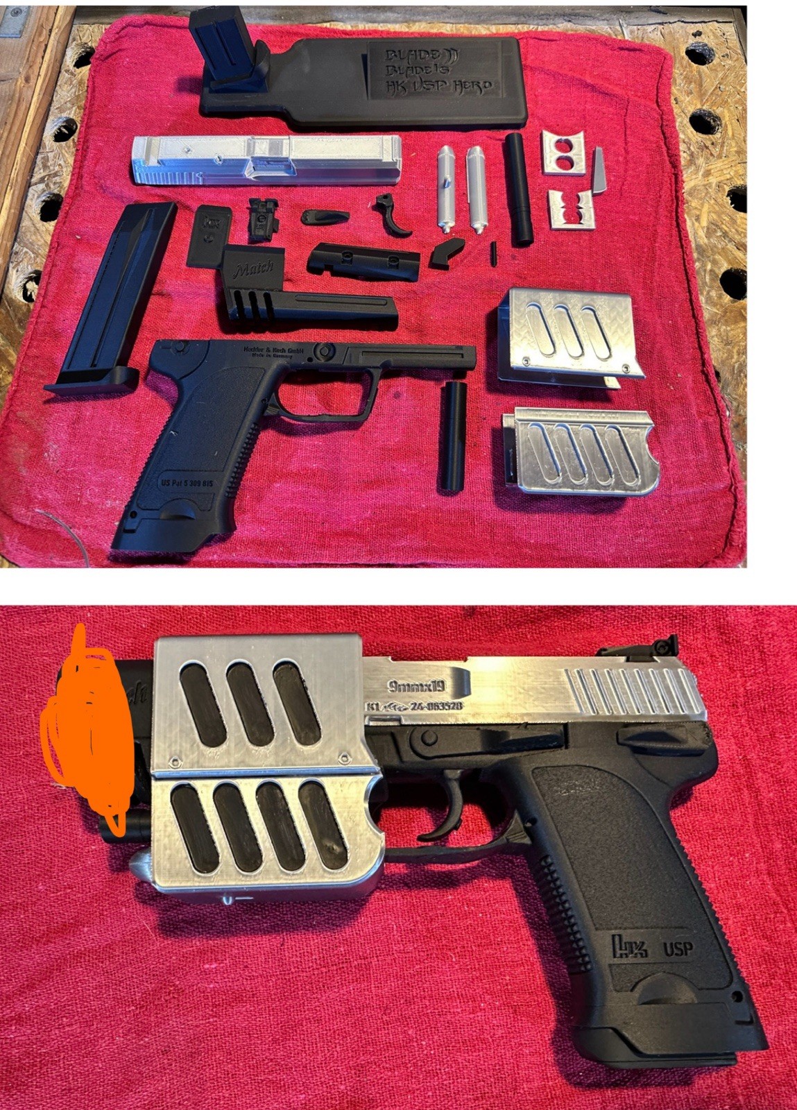 Blade 2 Hero Match USP Pistol W/ LAM Unit Replica Prop - 3D Print Kit - Snipes