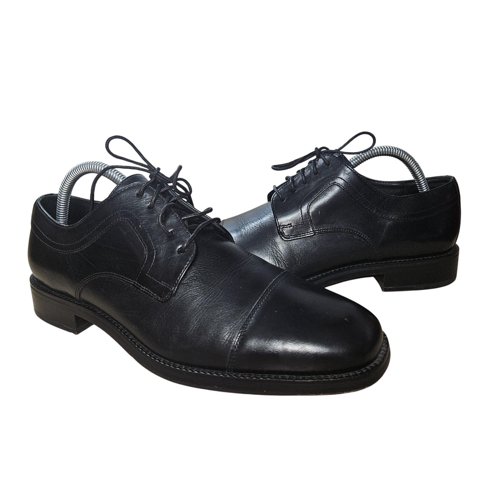 Cole Haan Camila Shoes Mens 8.5M Black Leather Cap Toe Derby Dress Oxford Dressy
