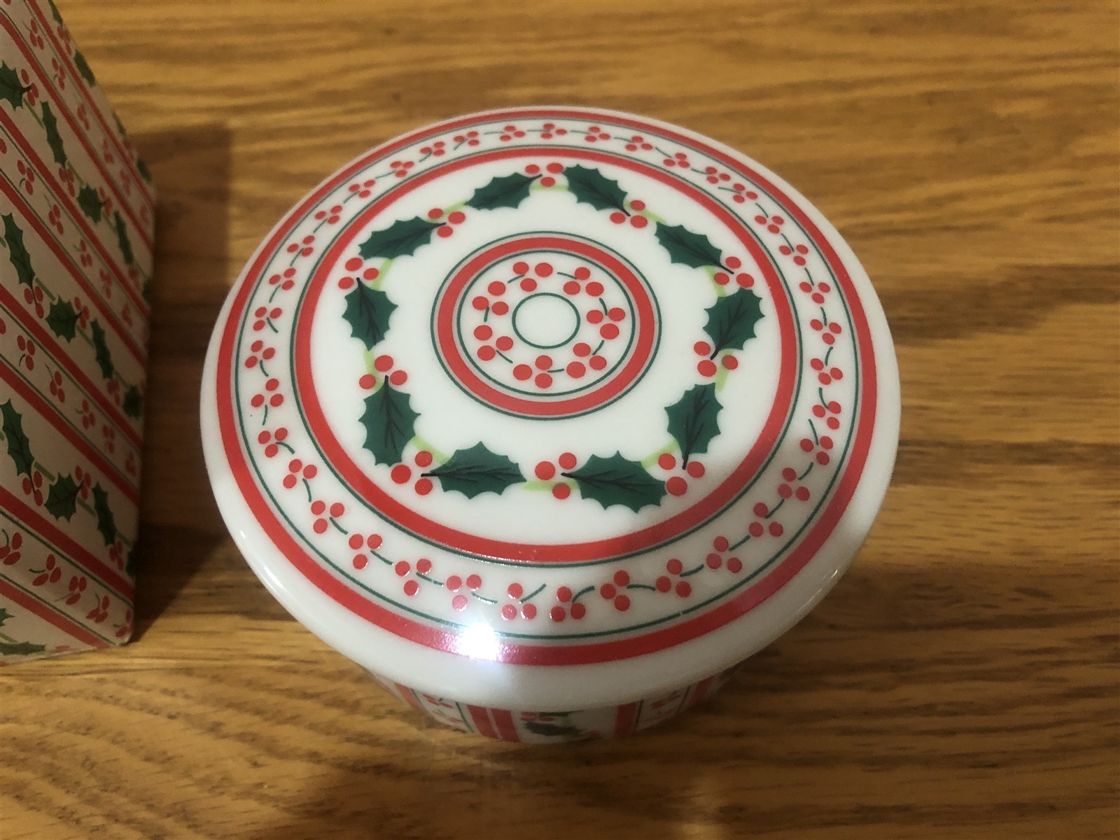 Enesco Designed Giftware Trinket Box Holly