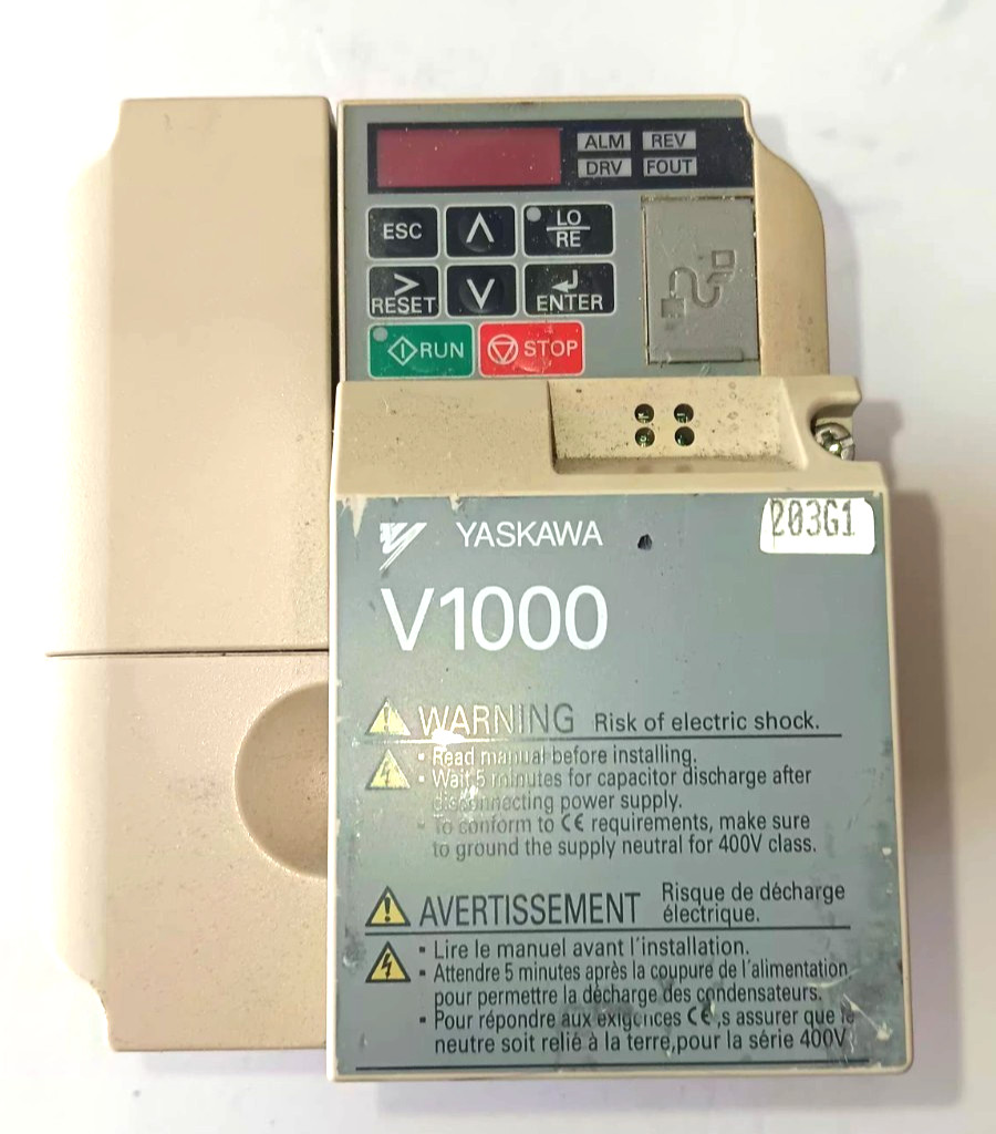 2 Hp AC Drive, Yaskawa CIMR-VU4A0004FAA,   w/ SIEN3 Ethernet/IP Port