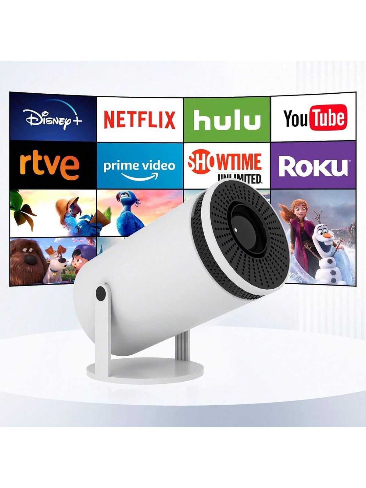 Android 12 Smart Projector WiFi 6 Portable Mini with Keystone Correction