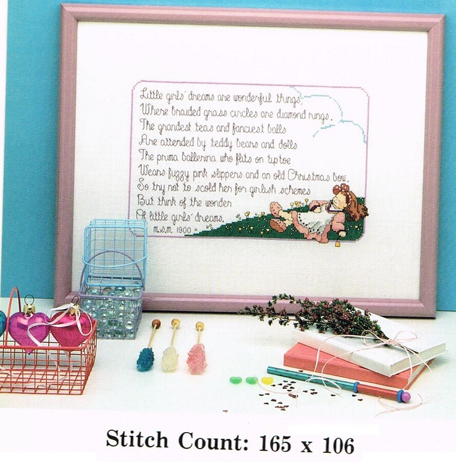 LITTLE GIRL'S DREAMS   CROSS STITCH  PATTERN ONLY -   3AN