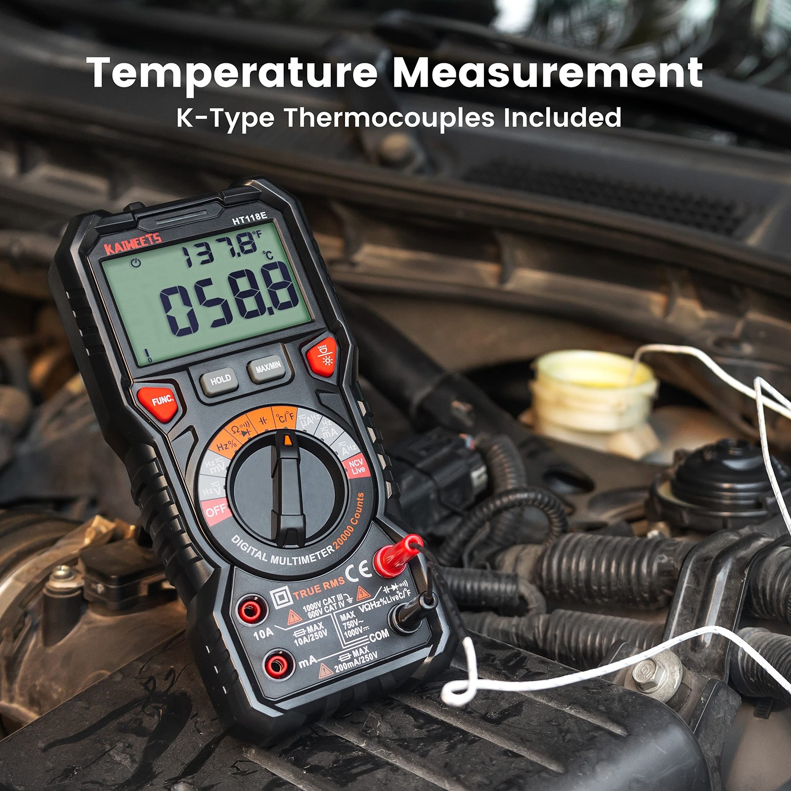 KAIWEETS HT118E Digital Multimeter TRMS 20000 Counts with Higher Resolution A...