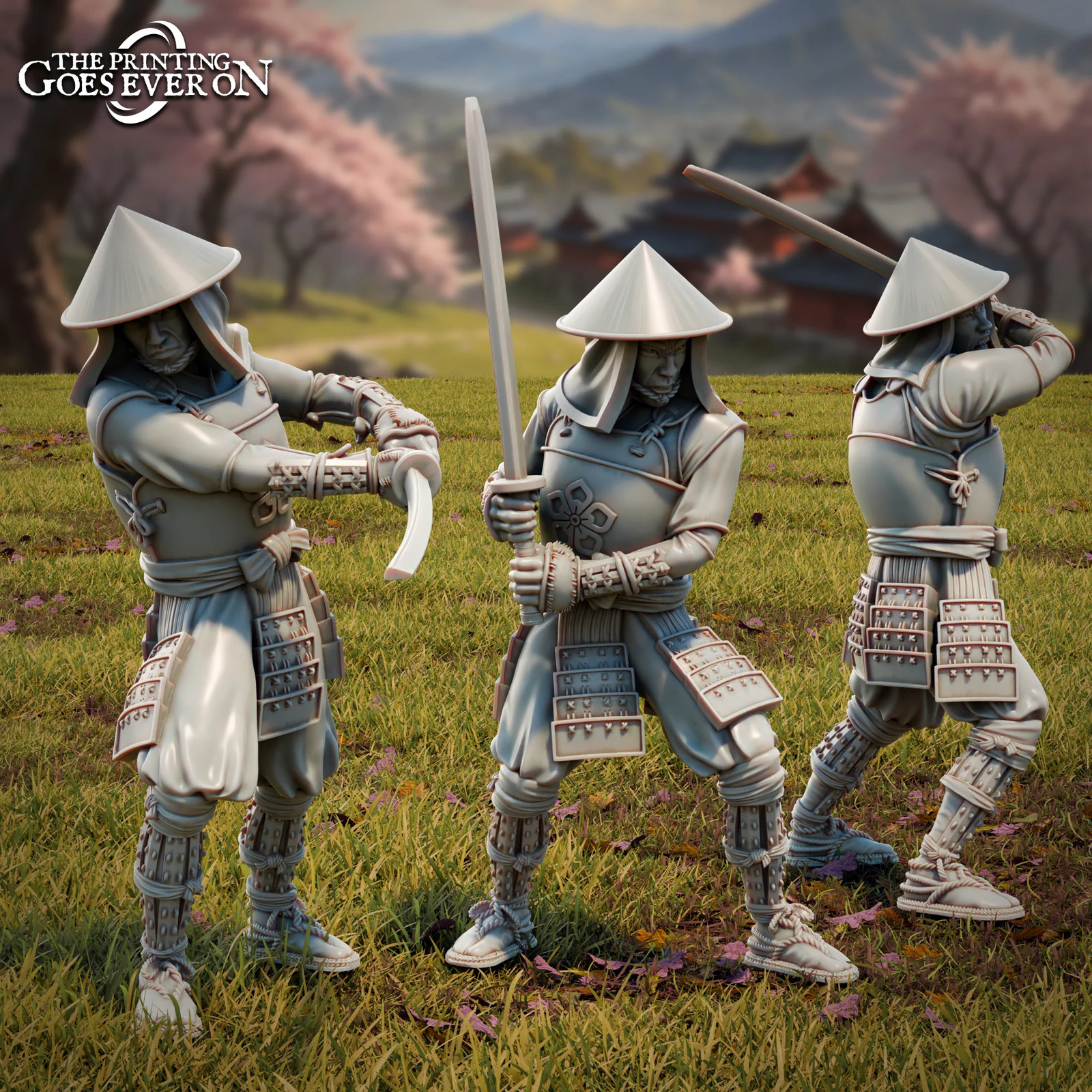 Ashigaru Katanas (Set of 3) - 28-32mm Tales of - Resin Tabletop Miniatures
