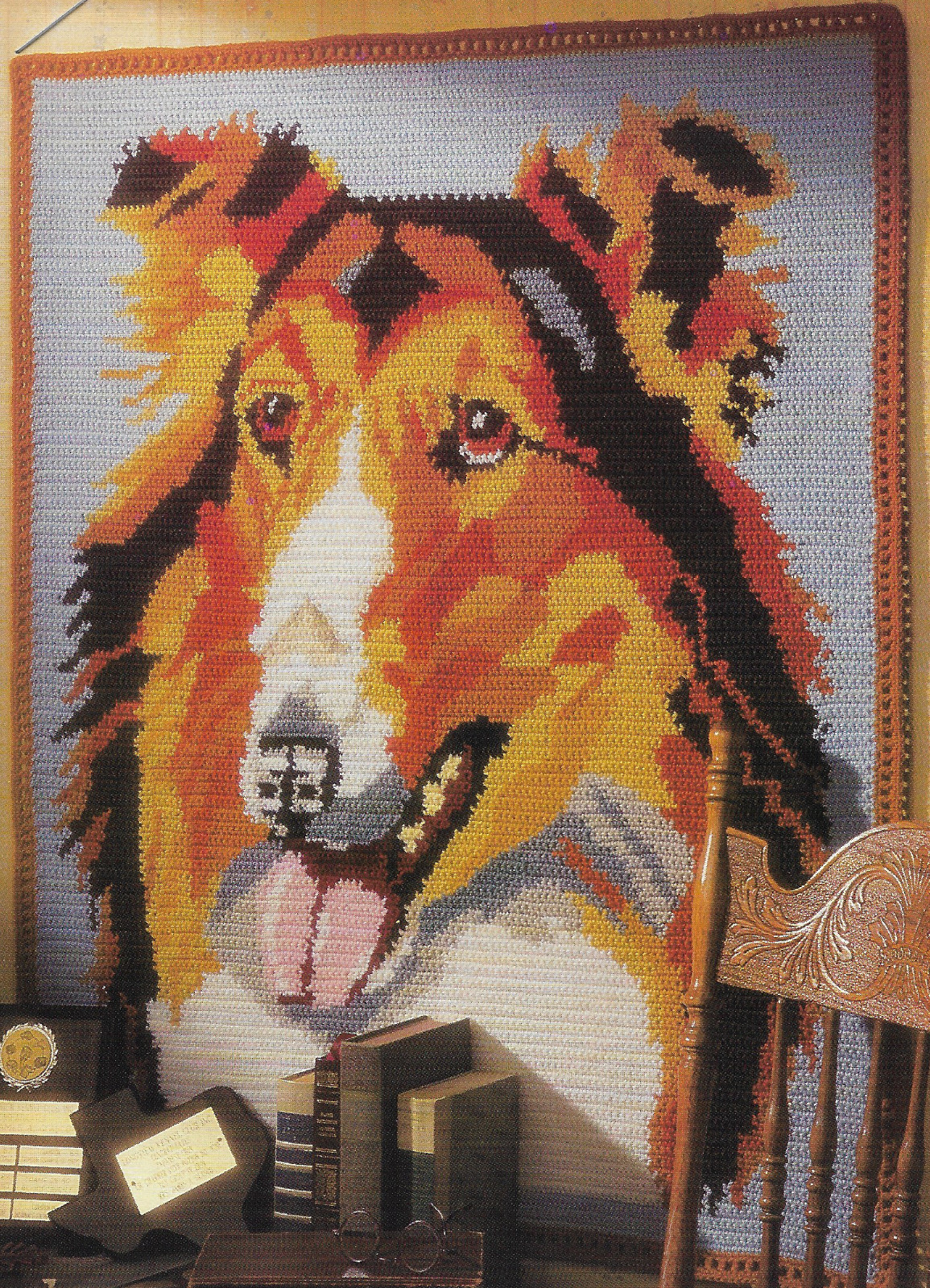 Collie Wall Afghan crochet PATTERN INSTRUCTIONS