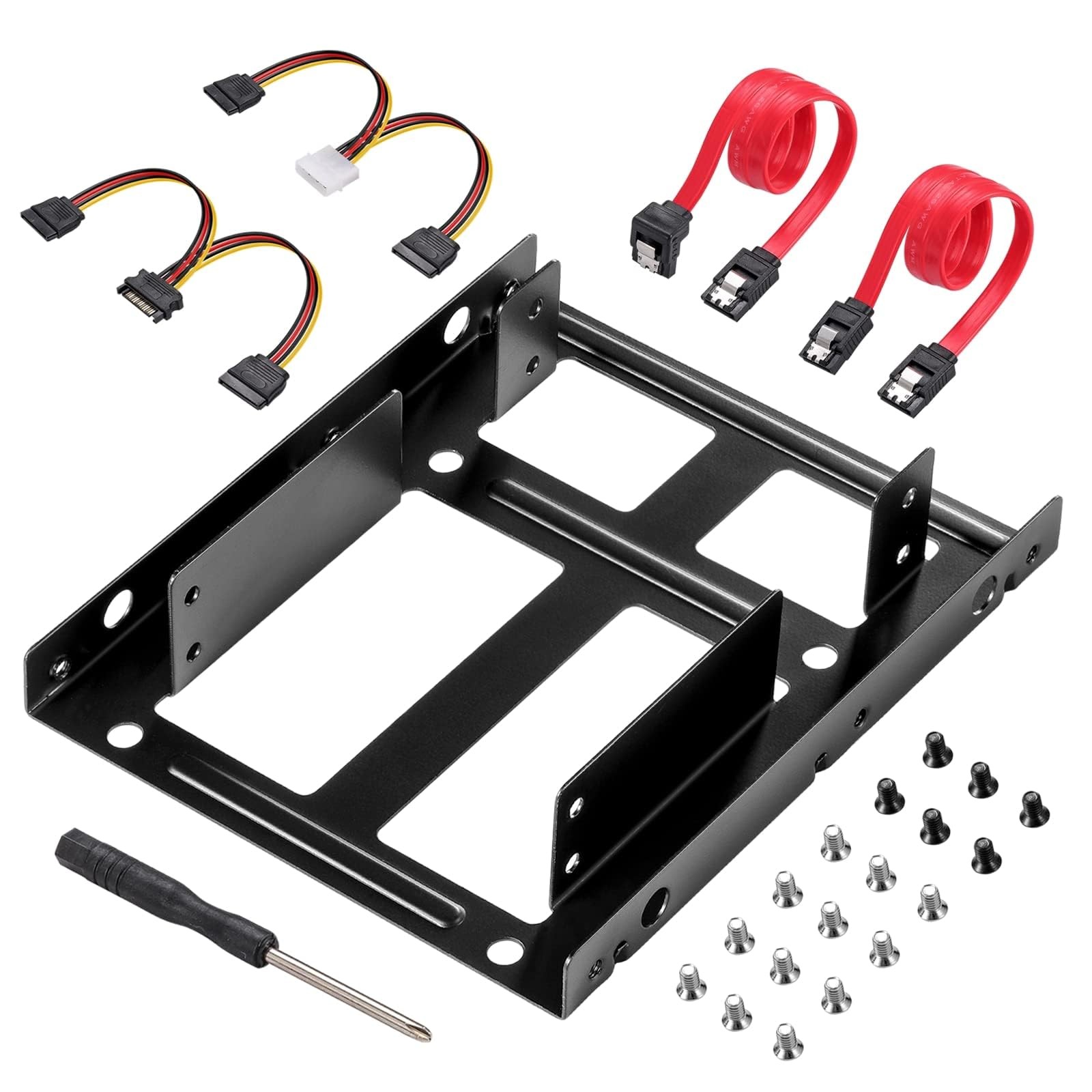 S.H.Y SPRUCES SSD Metal Mounting Bracket 2 Pack 2.5 to 3.5 (Black), Black