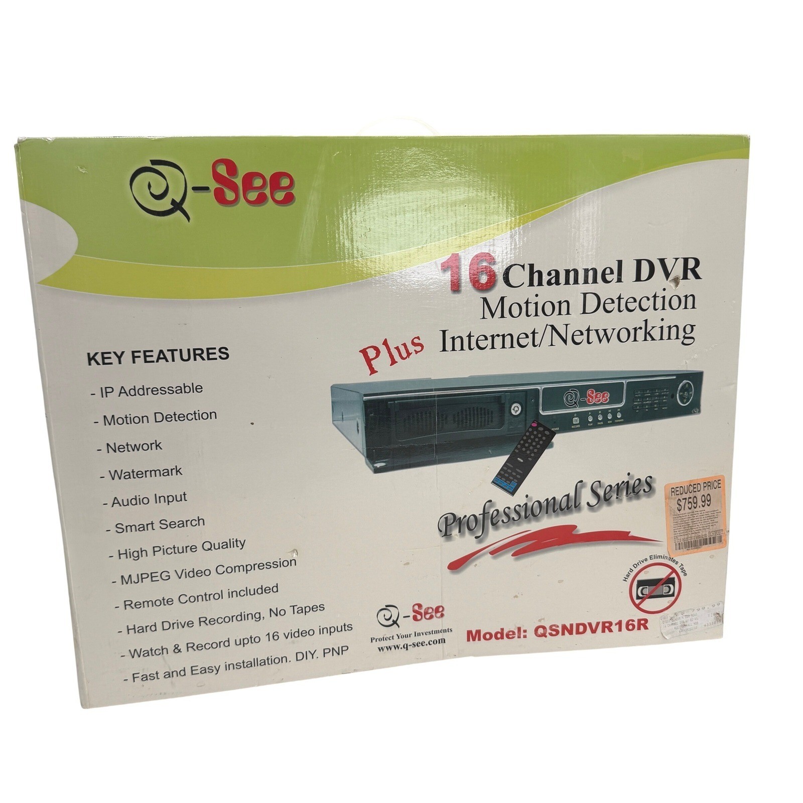 Q-See 16 Channel DVR Motion Detection Professional Series QSNDVR16R New Box