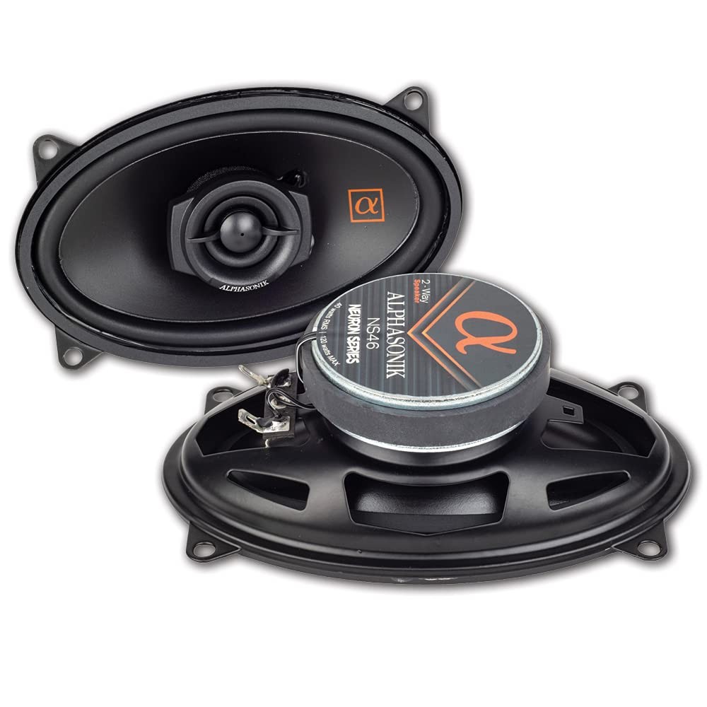 Alphasonik 1 Pair of NS46 Neuron Series 4x6 120 Watts (Per Speaker), black