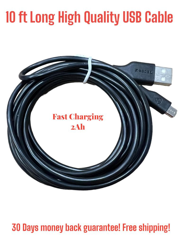 For Microsoft Xbox One / One X USB Controller Charging Cable / Cord 10 Feet Long