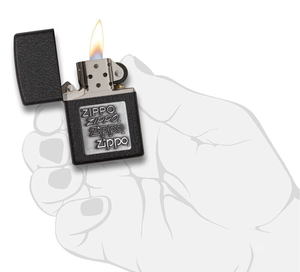 Zippo 363 Pewter Emblem Black Crackle