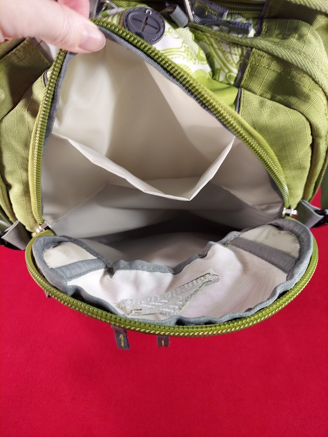 High Sierra Padded Backpack Green & White Paisley