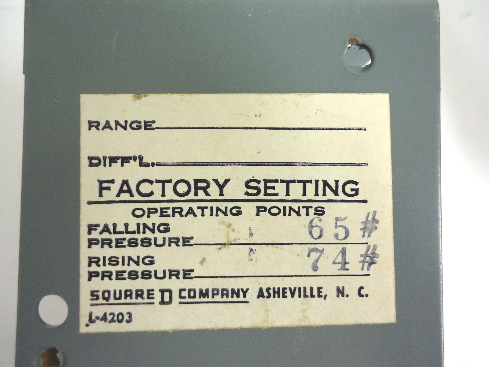 Square D 9012-BMO-3 SER A Pressure Switch