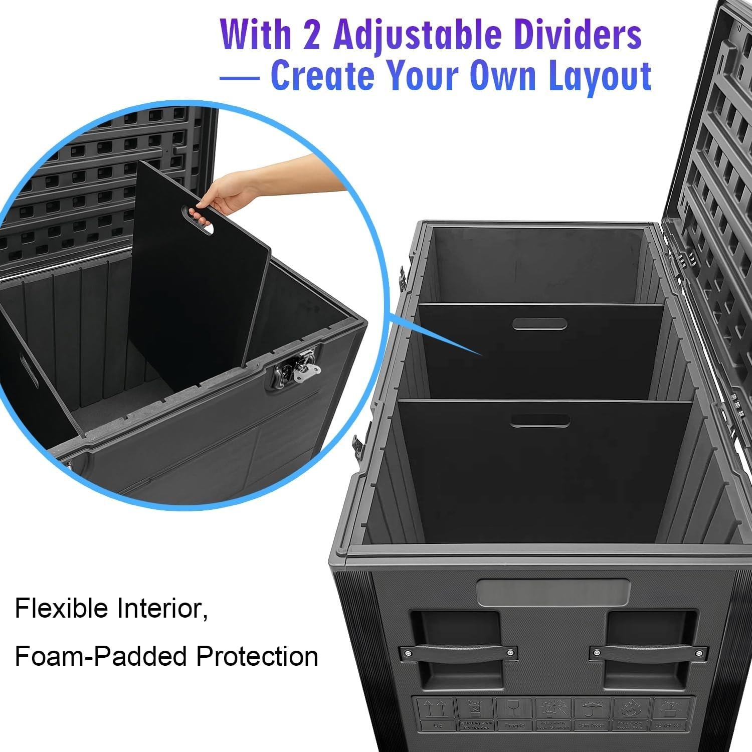 Sound Town Heavy-Duty ATA Utility Storage Cable Trunk Road Case with 4" Casters