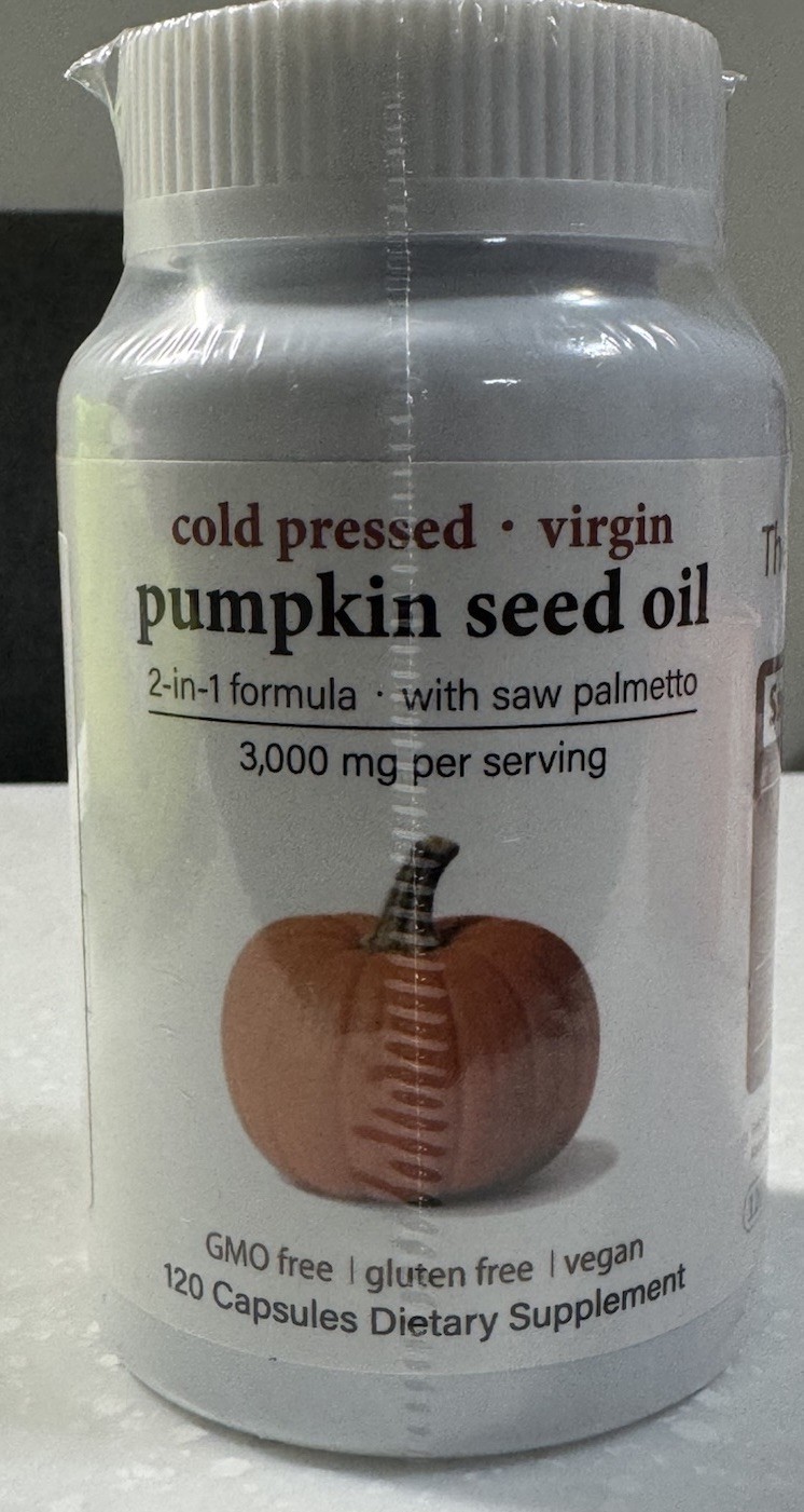 Pumpkin Seed Oil Saw Palmetto 3000mg  120 capsules  Cold Press Virgin Oil