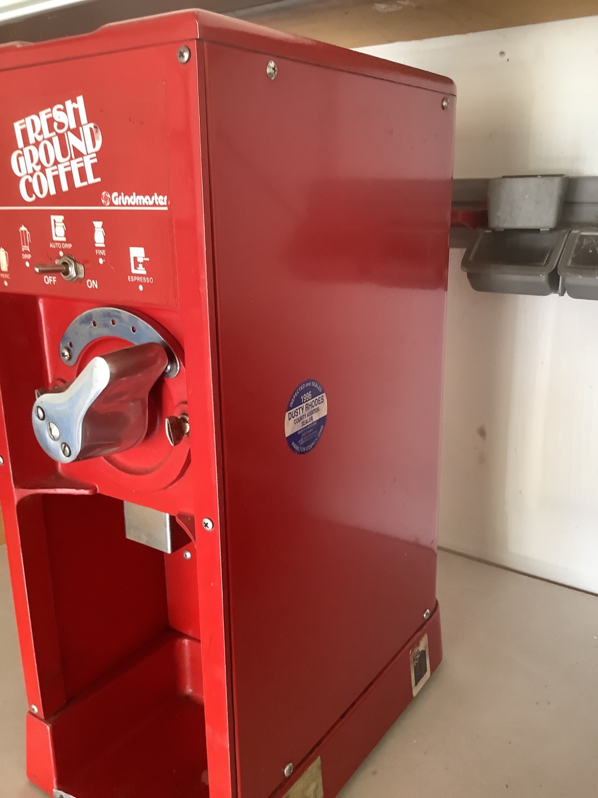 GrindMaster Model 495 Commercial Coffee Grinder. “Big Red”