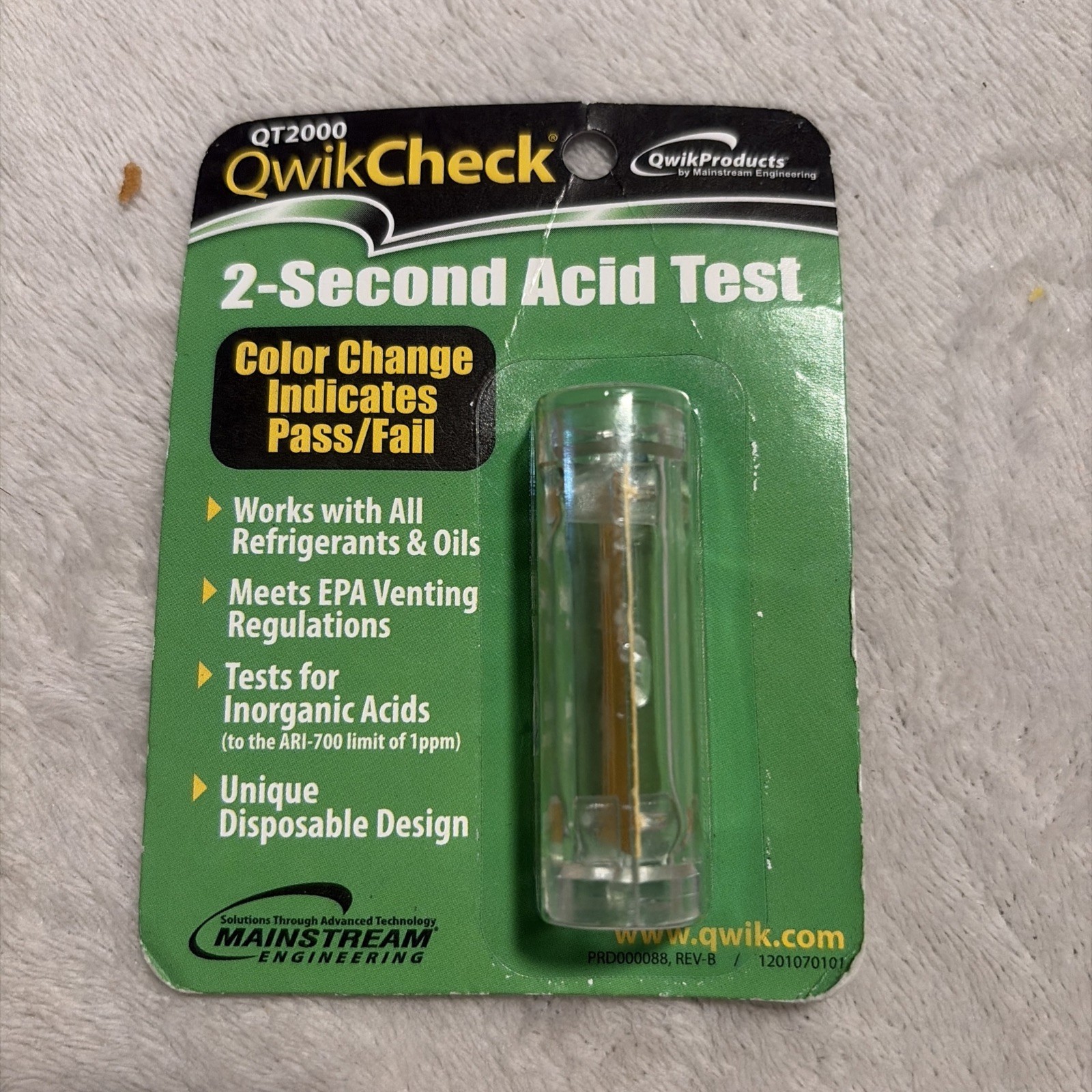 QT2000 Qwik-Check 2 Second Acid Test Kit Quick-Check for Refrigerants/Oils
