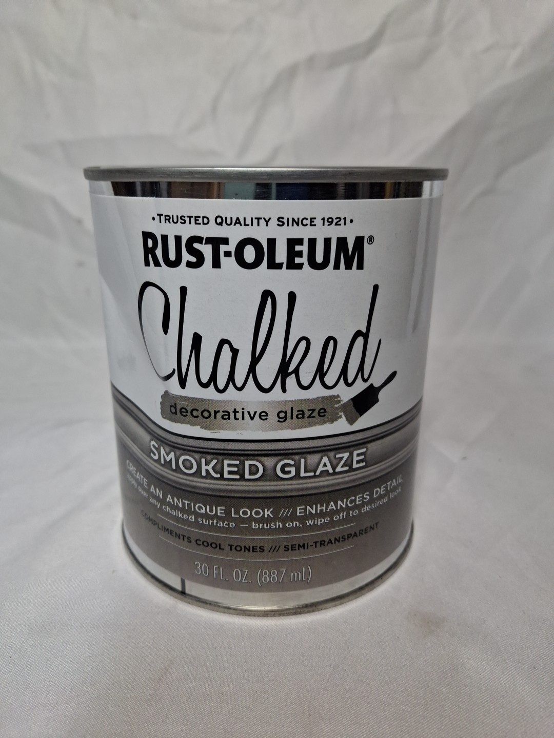 Rust-Oleum 315883 Chalked Decorative Glaze, 30oz Can, Semi-Transparent Smoked