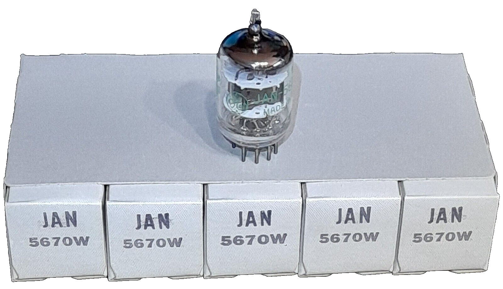 Price is for 1 Tube- JAN 5670W (2C51) GE NOS Tube blk plate/disc get/silver shld