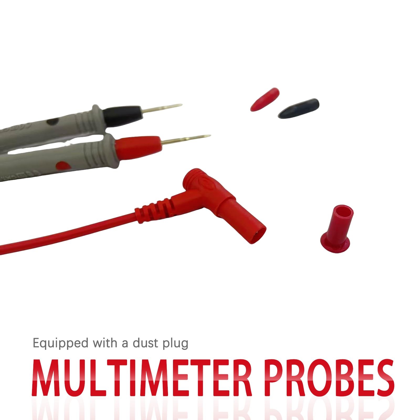 Bectyton 2PCS Digital Multimeter Test Leads Set with 39.8 inches, Black/Red