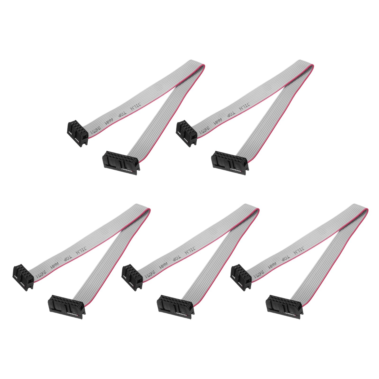 5 Pcs IDC Flat Ribbon Cable 2.54mm Pitch 12mm Width 20cm Long 10 to 16 Pin FC...