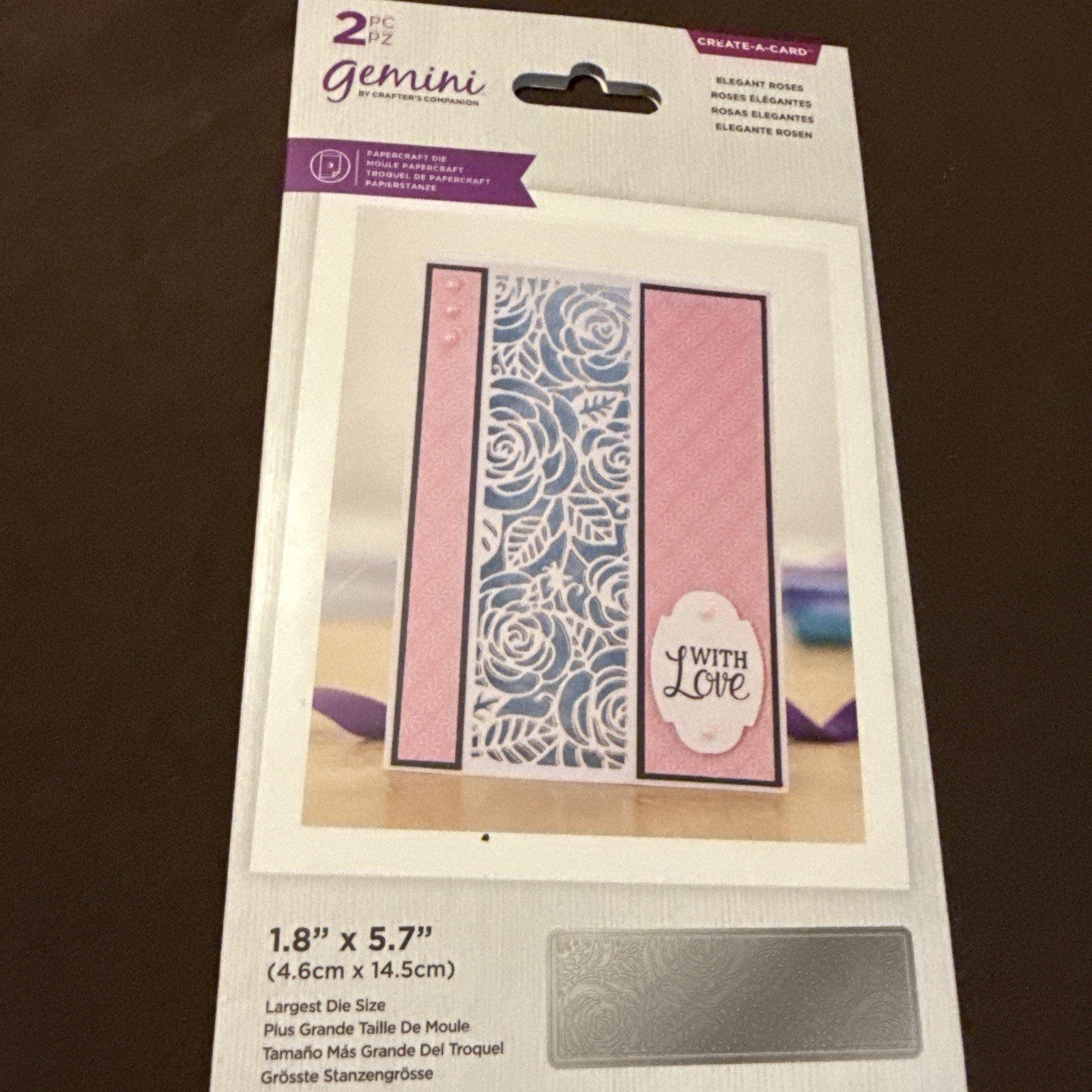 Gemini Elegant Roses Create a Card Die Panel Set HTF New 2pc Crafters Companion