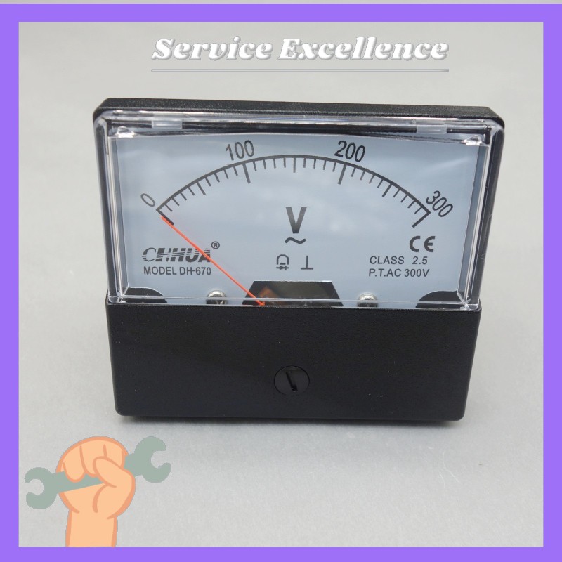 AC 0-300V Analog Voltmeter Analogue Voltage Panel Meter directly Connect 60*70