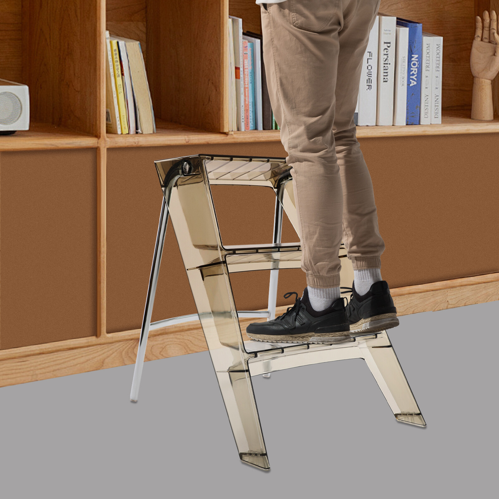 3 Step Ladder Folding Step Stool Modern Folding Step Stool for Adults 44*52*63cm