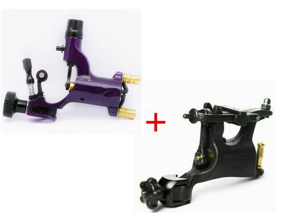 US STOCK Black&Purple Whip Dragonfly Rotary Tattoo Machine Motor  Liner Shader