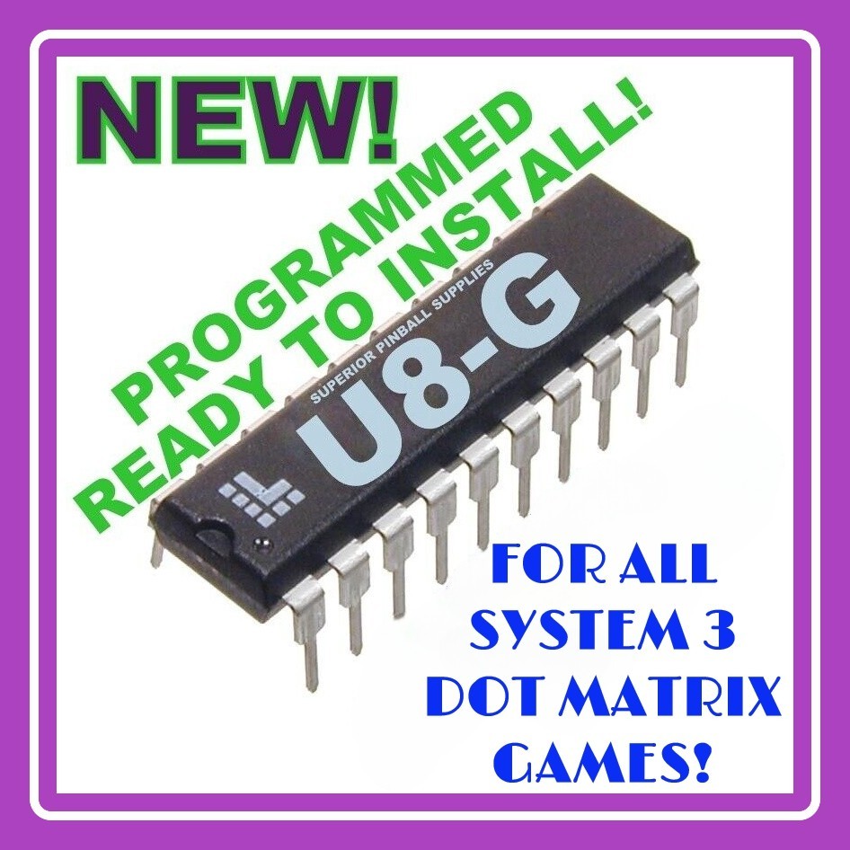 U8-G CHIP FOR STARGATE PINBALL MACHINE- NEW! EASY TO REPLACE! NO SOLDERING!