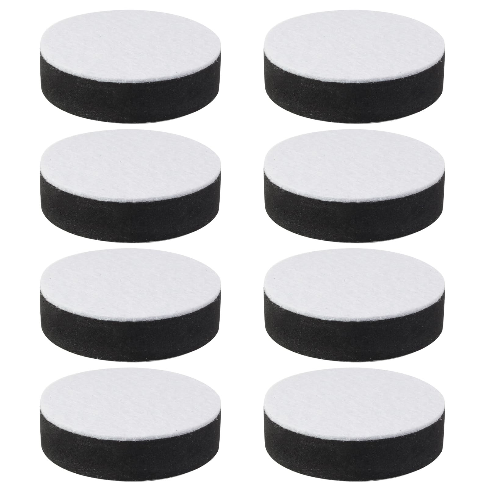 8 Pack Self-Adhesive Furniture Risers, 1/2 Height, 2.5 Dia, Round, Black