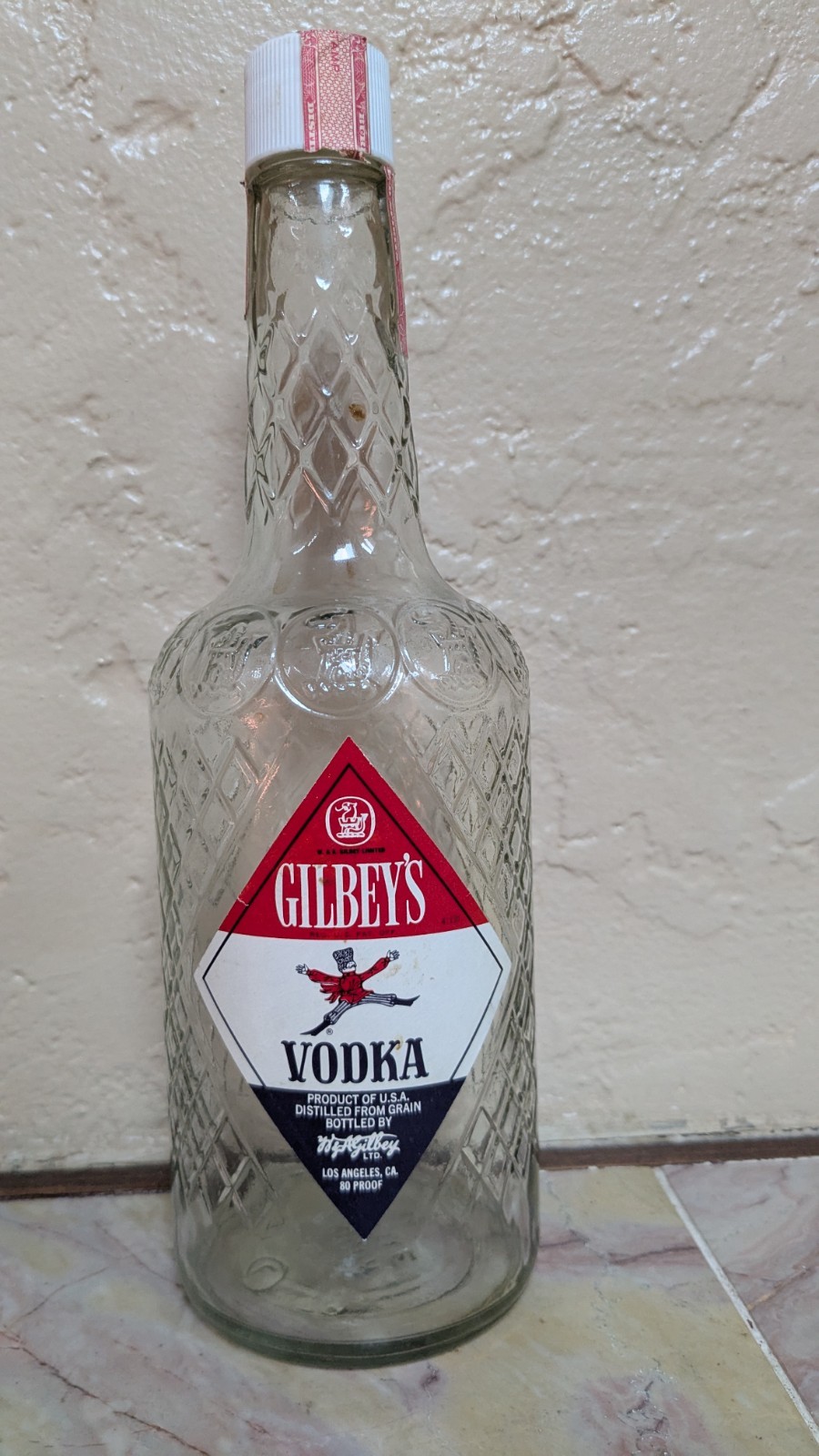 Gilbey's Vodka 1960s Vintage 750ml Glass (Empty Bottle) Rare W ATF Bottle Stamp