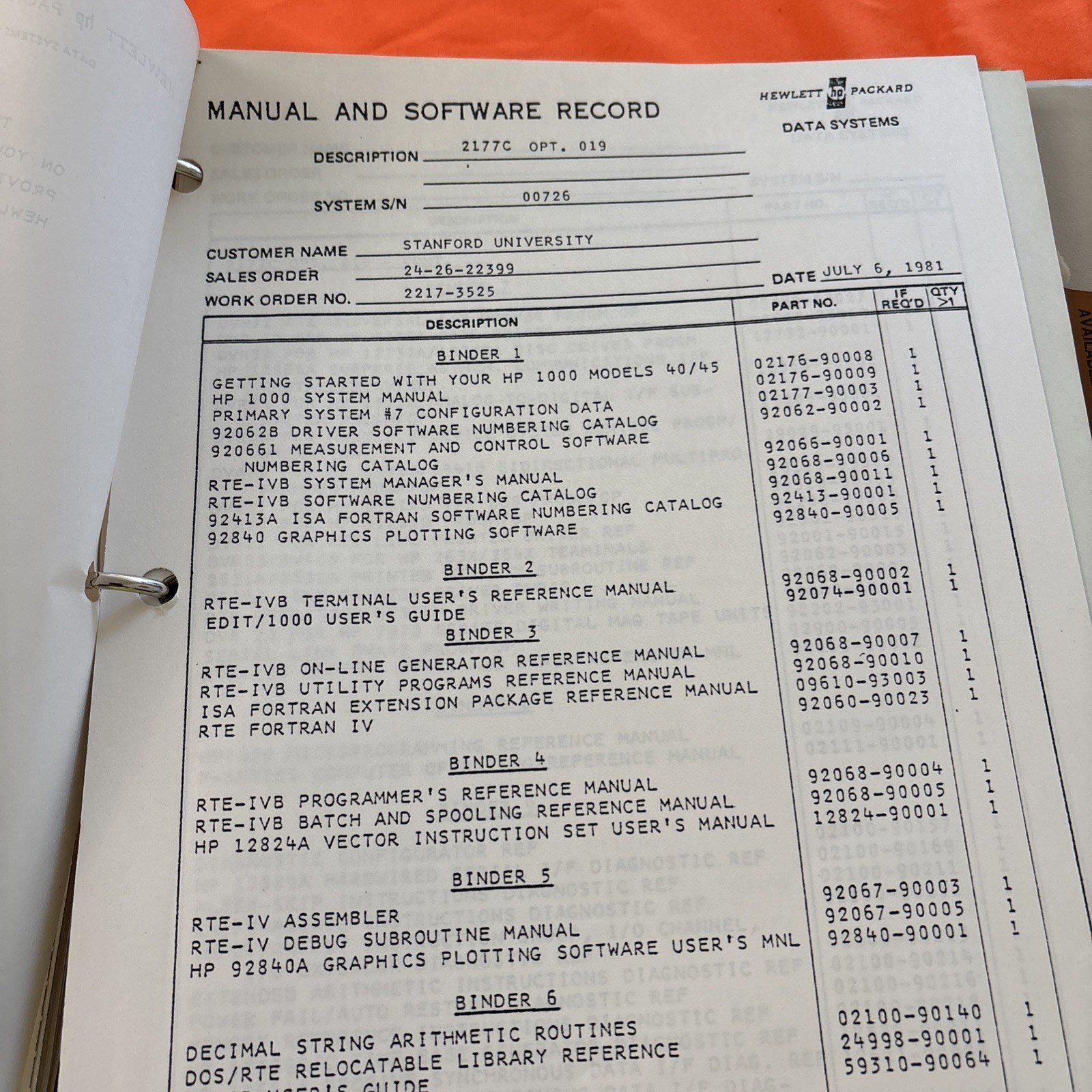 Hp 1000 Support Log Manual And Software Record Rare