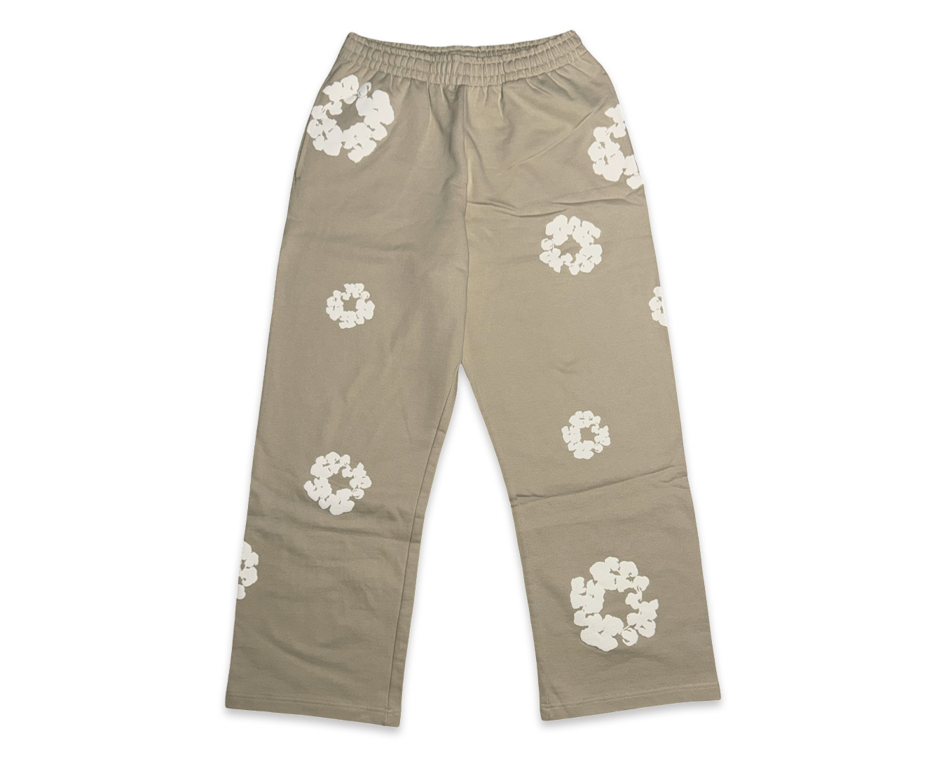 Denim Tears Cotton Wreath Sweatpants Cream/Grey Size Large 100% Authentic
