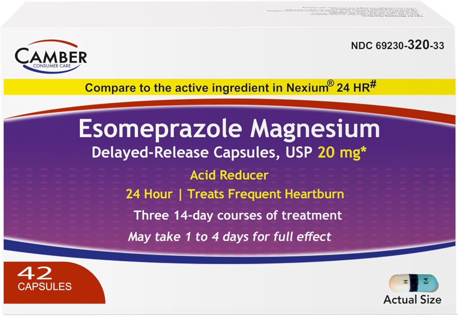 Esomeprazole Magnesium USP 20Mg, Delayed Release Capsules, Treats Frequent Heart