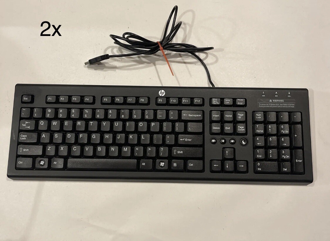 LOT OF 2 OEM HP Keyboard 539130-001 537924-001 Wired USB Black (shelf31b1)