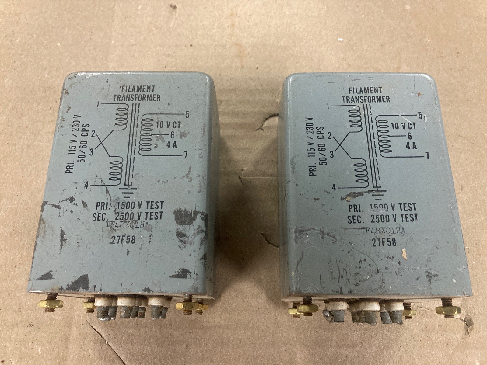 Pair of Thordarson 10V 4A Transformers 115/230V