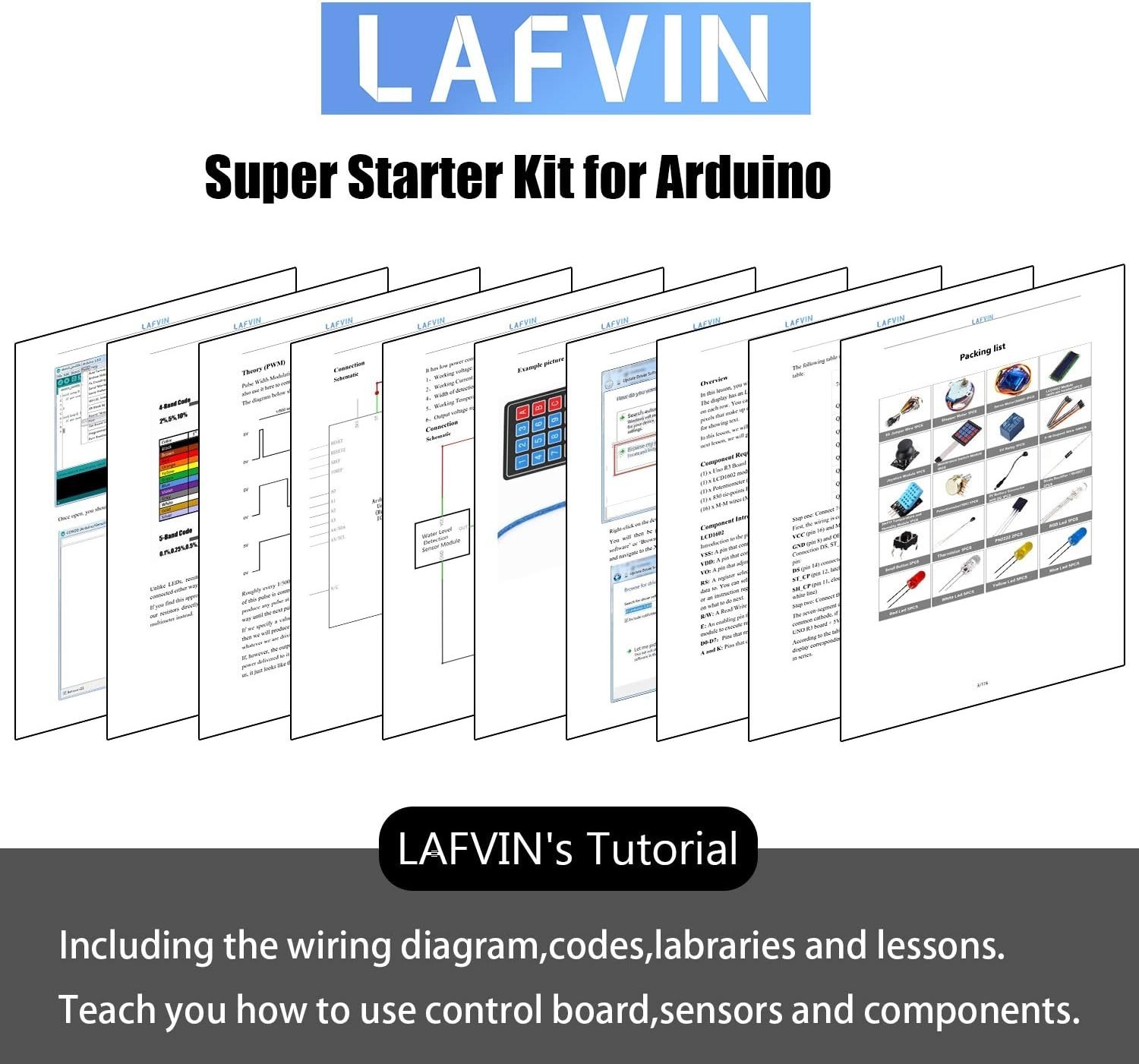 Electronics Starter Kit with Tutorial for Arduino-Compatible Devices and Sensors