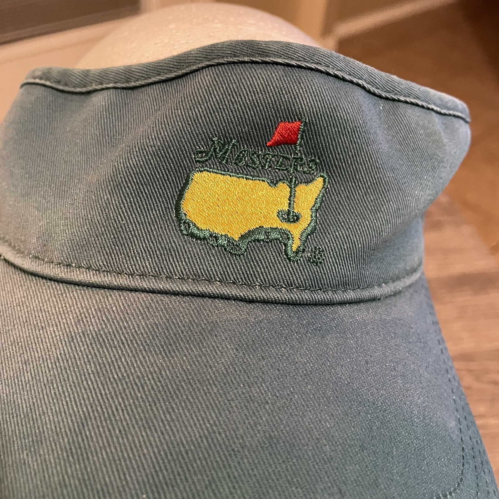 Masters Golf American Needle Adjustable Strap Green Visor Hat Augusta