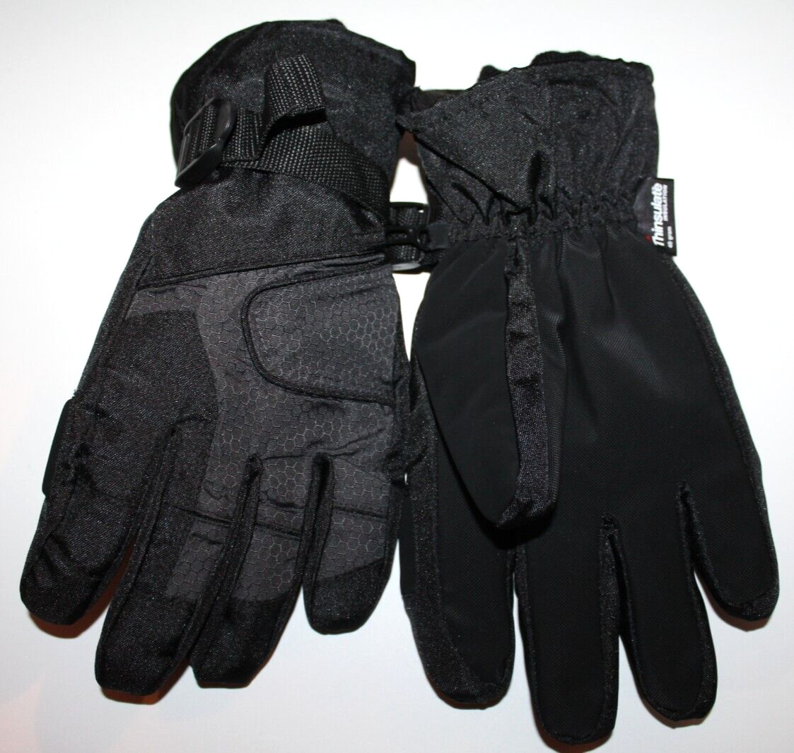 Athletech Men's Fleece Lined Winter Black Bee Hive Pattern Gloves - Small/Medium