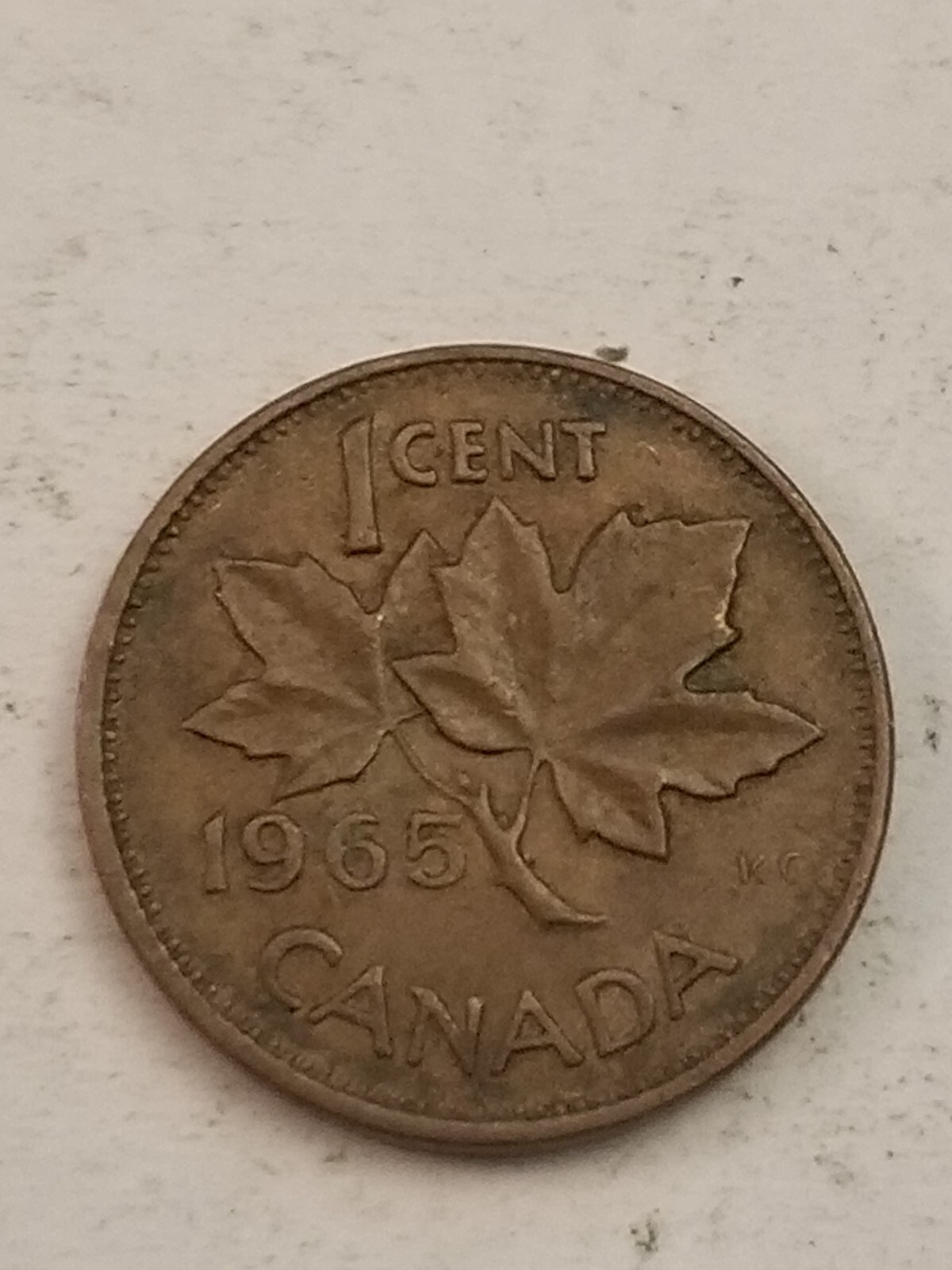 VINTAGE 1965 Canada One Cent Coin *A002*