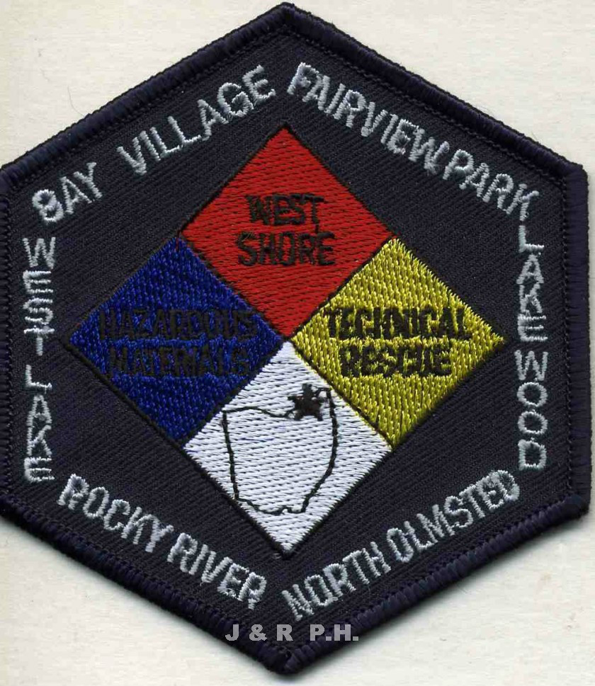 HazMat - West Shore  Haz-Mat / Techn. Rescue, OH  (3.5" x 3.75" size) fire patch